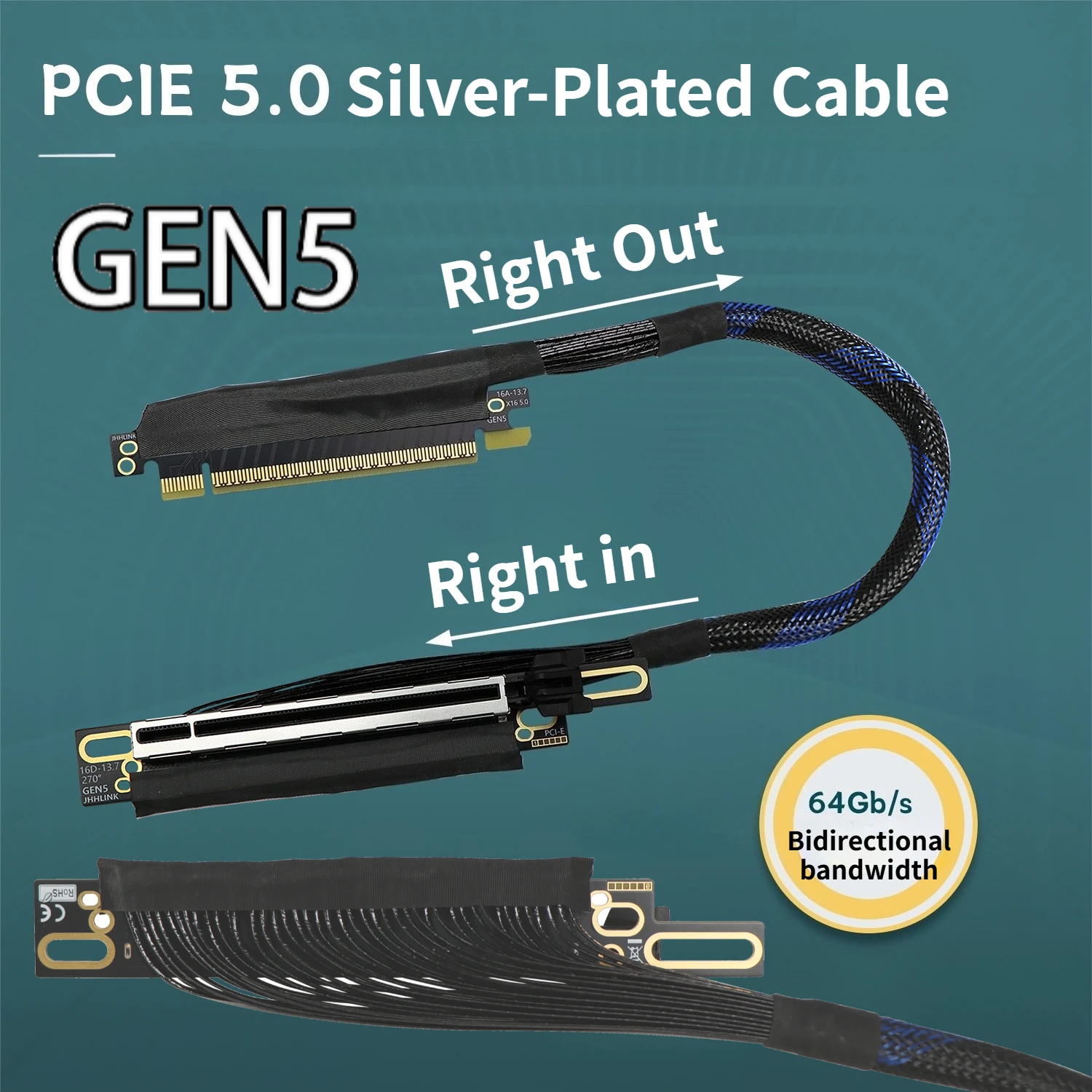 สายต่อการ์ดจอ PCIe 5.0 X16 แบบ - Pcie 5.0 Gpu Riser Cable บทวิจารณ์และราคา